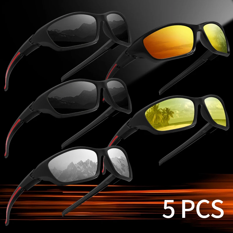 5-Pack of Unisex Sunglasses for Cycling, Casual Hiking, Sports, Fishing, Driving, and Outdoor Activities
5-Pack of Unisex Sunglasses for Cycling, Casual Hiking, Sports, Fishing, Driving, and Outdoor Activities