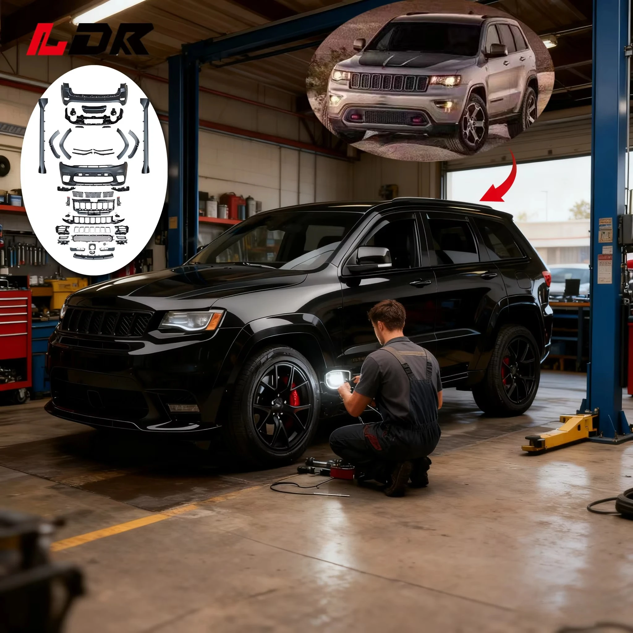 OEM Grade Bodykit for Grand Cherokee 2011-2023 Facelift to 2024 Bodykit With OEM Grade Led Headlight Taillight Bumper Hood
OEM Grade Bodykit for Grand Cherokee 2011-2023 Facelift to 2024 Bodykit With OEM Grade Led Headlight Taillight Bumper Hood