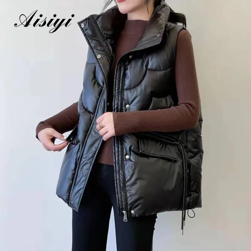 Black New No-wash Bright Face Down Cotton Vest for Women Short Loose Stand Collar Vest for Winter Outerwear Vest
Black New No-wash Bright Face Down Cotton Vest for Women Short Loose Stand Collar Vest for Winter Outerwear Vest
