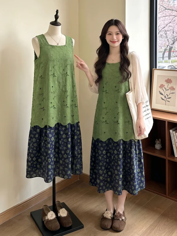 Green Hooked Flower Hollow out Shoulder Women's Dress Summer New Style plus Size Straight Skirt Korean Version Polyester Fiber
Green Hooked Flower Hollow out Shoulder Women's Dress Summer New Style plus Size Straight Skirt Korean Version Polyester Fiber