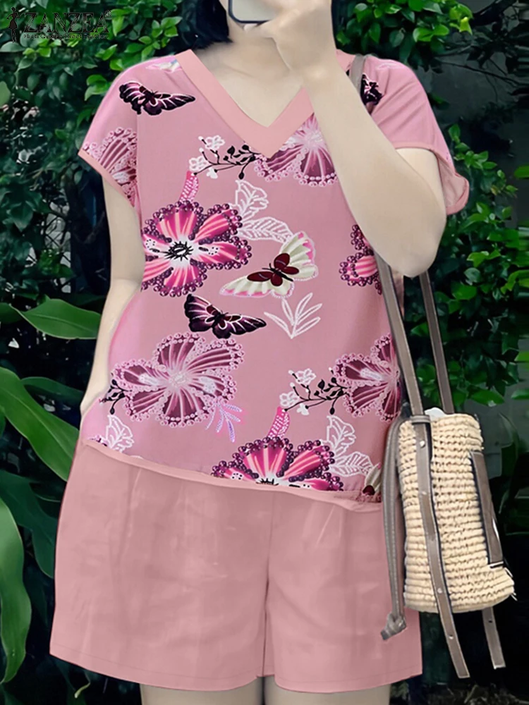 2025 ZANZEA Summer Outfits 2PCS Women Floral Printed Blouse Short Sets Casual V Neck Short Sleeve Tops Suit Vintage Matching Set
2025 ZANZEA Summer Outfits 2PCS Women Floral Printed Blouse Short Sets Casual V Neck Short Sleeve Tops Suit Vintage Matching Set