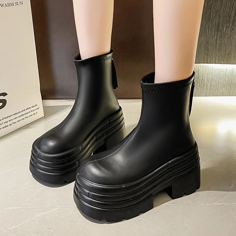 2026 Spring Women High Platform Motorcycle Boots 10CM Wedge Heels Leather Chunky Shoes Woman Thick Sole Short Punk Boots
2026 Spring Women High Platform Motorcycle Boots 10CM Wedge Heels Leather Chunky Shoes Woman Thick Sole Short Punk Boots