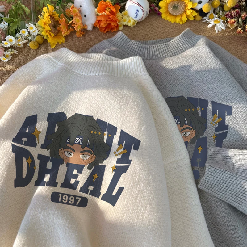 Thiened f-High Collar Sweater Fce Lined Printed Base Layer irt American Trendy Brand Knitted Winter Spring Knitwear
Thiened f-High Collar Sweater Fce Lined Printed Base Layer irt American Trendy Brand Knitted Winter Spring Knitwear