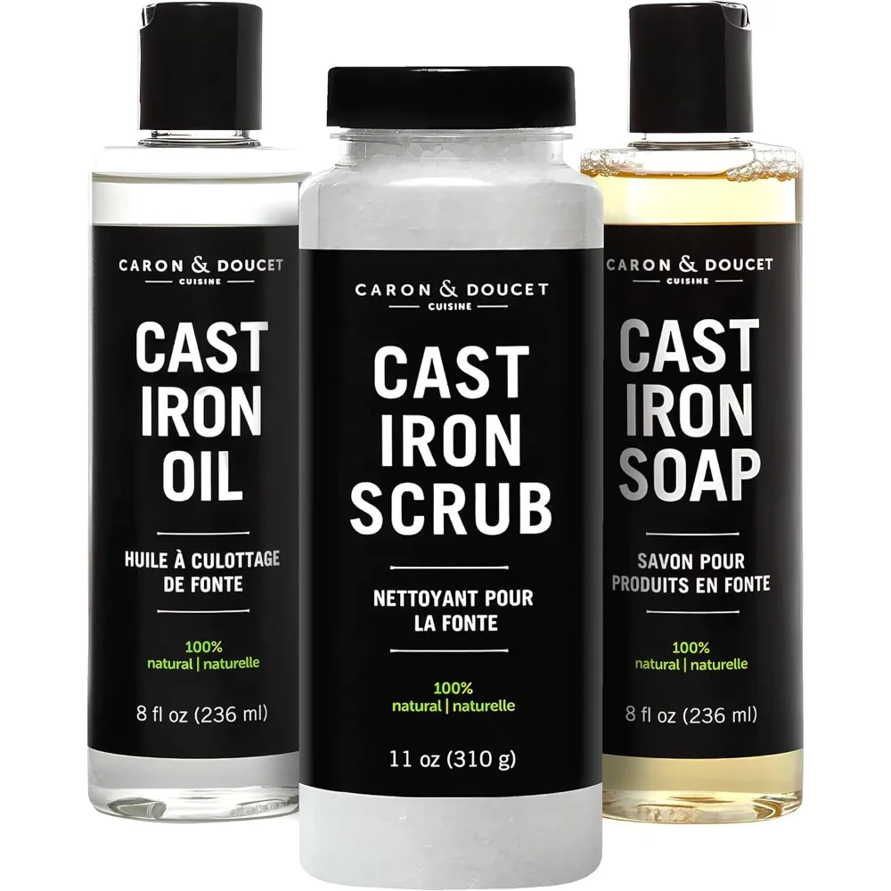 US Shipping Ultimate Cast Iron Care Kit Plant Based Seasoning Oil Cleaning Soap Restoring Scrub for Skillets Pans Grills
US Shipping Ultimate Cast Iron Care Kit Plant Based Seasoning Oil Cleaning Soap Restoring Scrub for Skillets Pans Grills