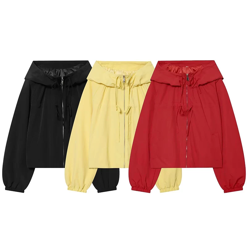Women's Hooded Jackets Spring Fashion Bow Decoration Stand Collar Long Sleeves Coats Casual Women's Jackets Coats Tops
Women's Hooded Jackets Spring Fashion Bow Decoration Stand Collar Long Sleeves Coats Casual Women's Jackets Coats Tops