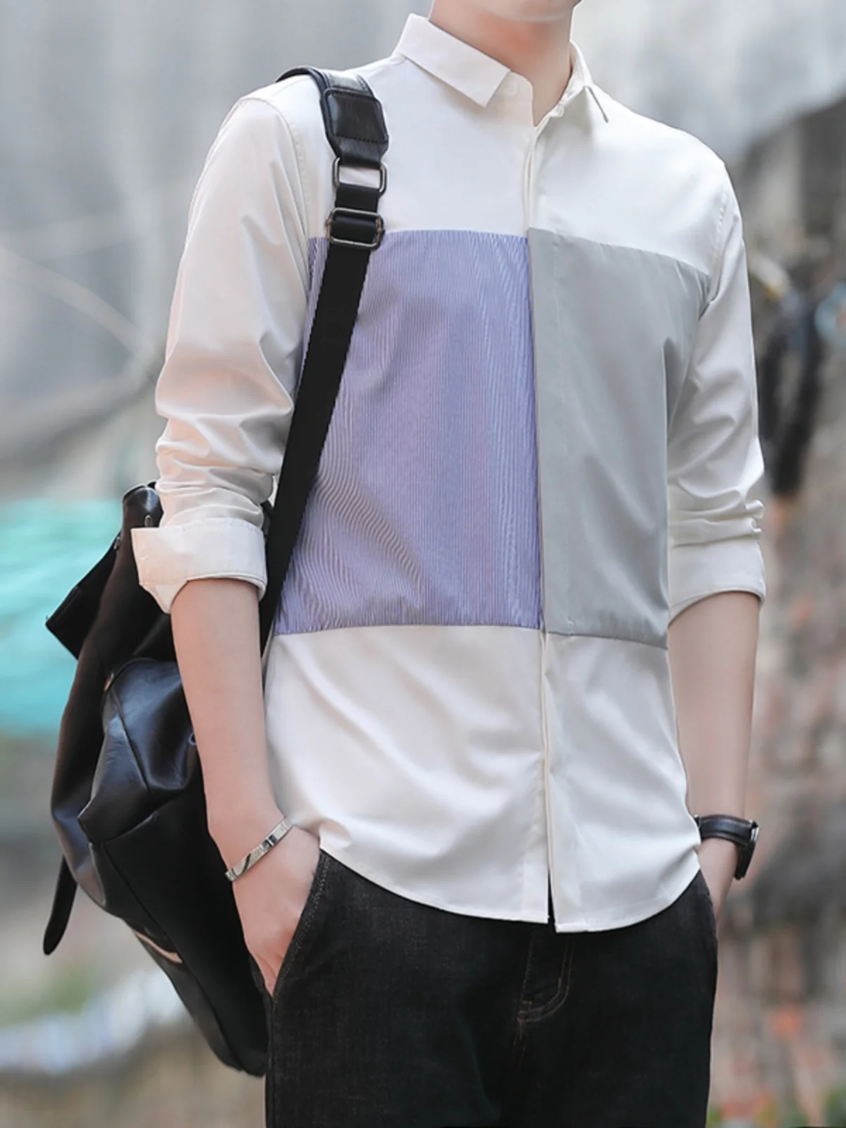 Casual Shirt Men Patchwork Long Sleeve Tops Cardigan Leisure Button Japanese Contrast Basic Shirts Harajuku Camisa 2023 C116
Casual Shirt Men Patchwork Long Sleeve Tops Cardigan Leisure Button Japanese Contrast Basic Shirts Harajuku Camisa 2023 C116