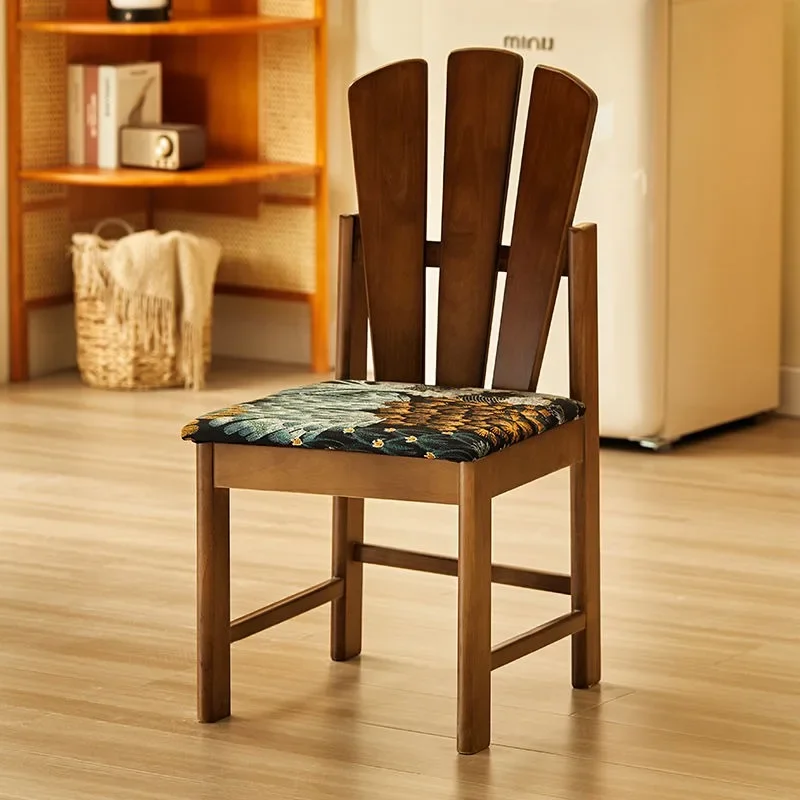 French medieval antique retro solid wood home dining designer simple Nordic makeup back peacock
French medieval antique retro solid wood home dining designer simple Nordic makeup back peacock