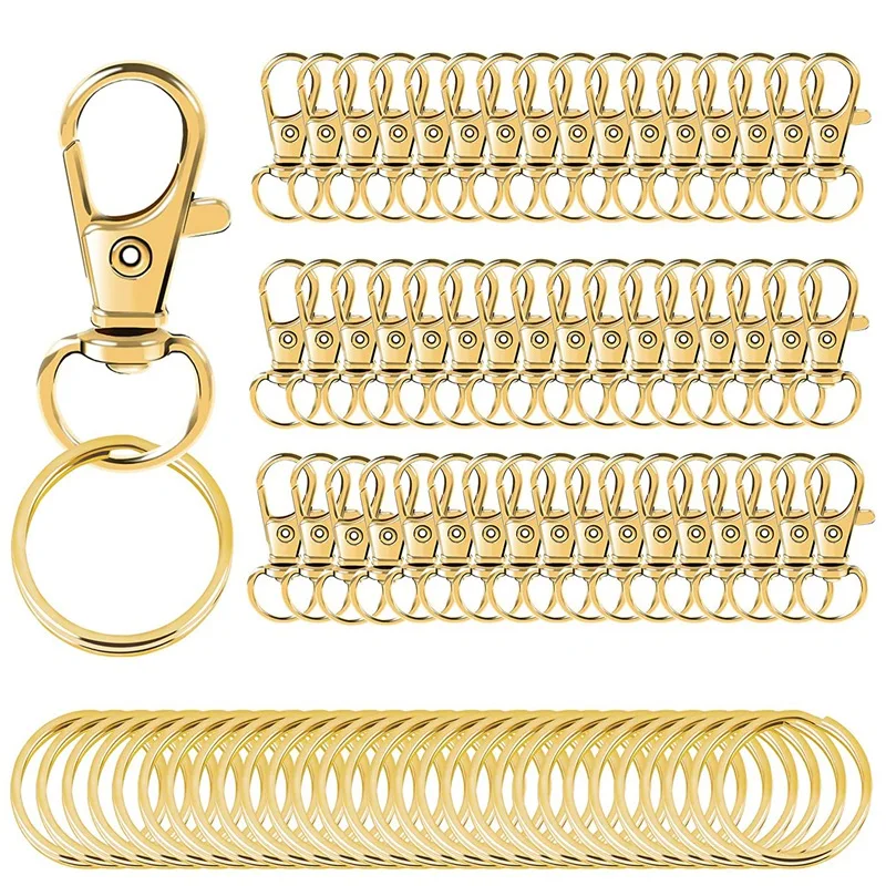 100PCS Swivel Clasps Lanyard Snap Hooks With Key Rings, Key Chain Clip Hooks Lobster Claw Clasps For Jewelry DIY Crafts
100PCS Swivel Clasps Lanyard Snap Hooks With Key Rings, Key Chain Clip Hooks Lobster Claw Clasps For Jewelry DIY Crafts