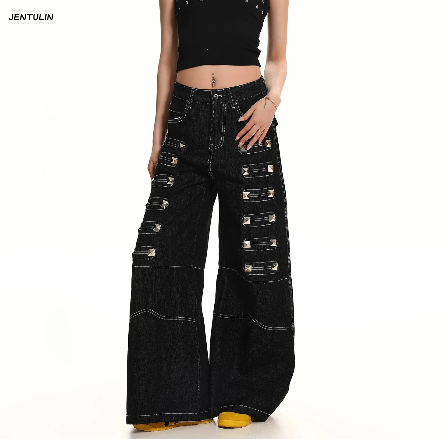 Punk Style Y2k Wid Leg Women's Jeans Retro Distred American High Street Casual High Waist Baggy Jeans Gothic Female Clothing
Punk Style Y2k Wid Leg Women's Jeans Retro Distred American High Street Casual High Waist Baggy Jeans Gothic Female Clothing