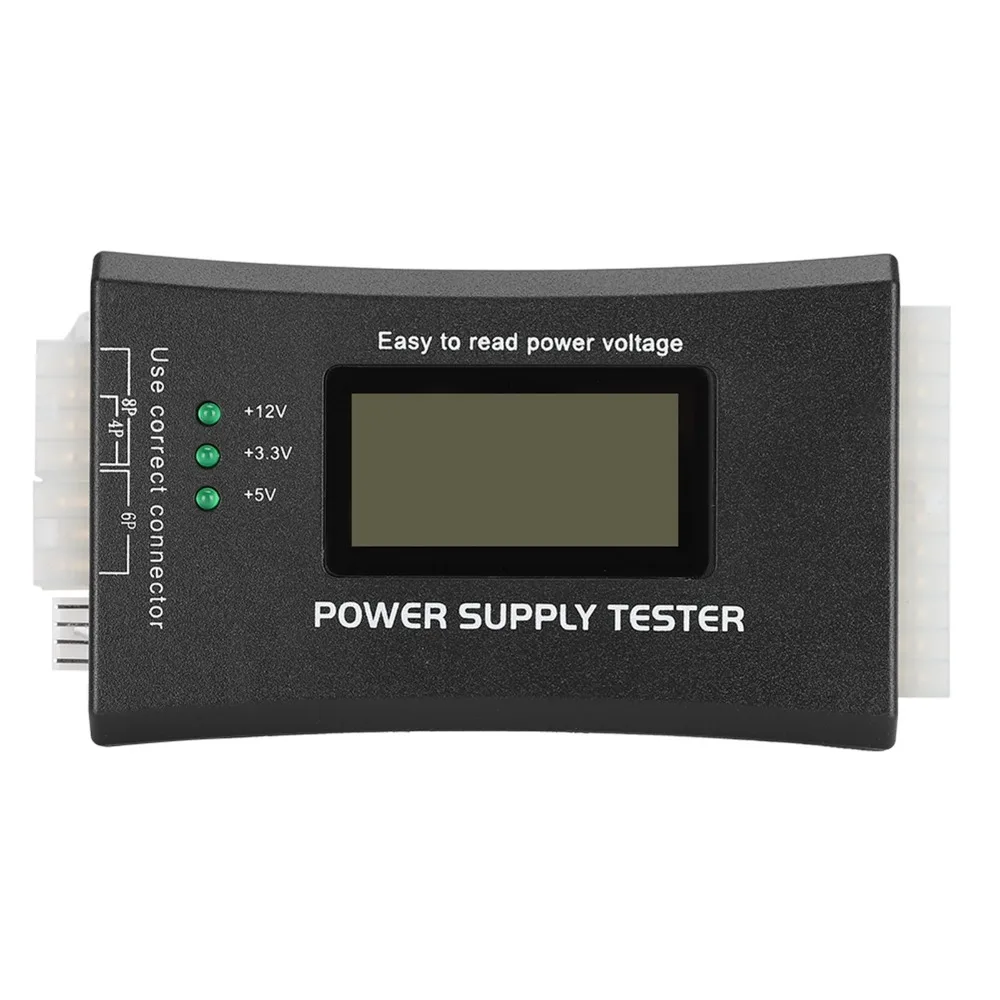 LCD Display ATX Power Supply Tester 20/24 Pin Connector Multifunctional Power Supply Testing Kit Computer PC Power Supply Tester
LCD Display ATX Power Supply Tester 20/24 Pin Connector Multifunctional Power Supply Testing Kit Computer PC Power Supply Tester