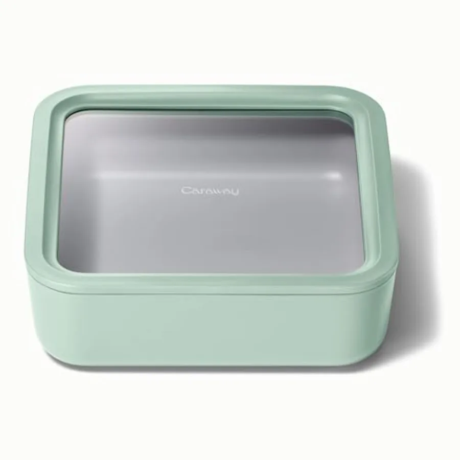 Glass Food Storage for Kitchen Use - Ceramic Coated Glass Container - Mist Color - Non-Stick, Dishwasher Oven Microwave Safe Sq
Glass Food Storage for Kitchen Use - Ceramic Coated Glass Container - Mist Color - Non-Stick, Dishwasher Oven Microwave Safe Sq