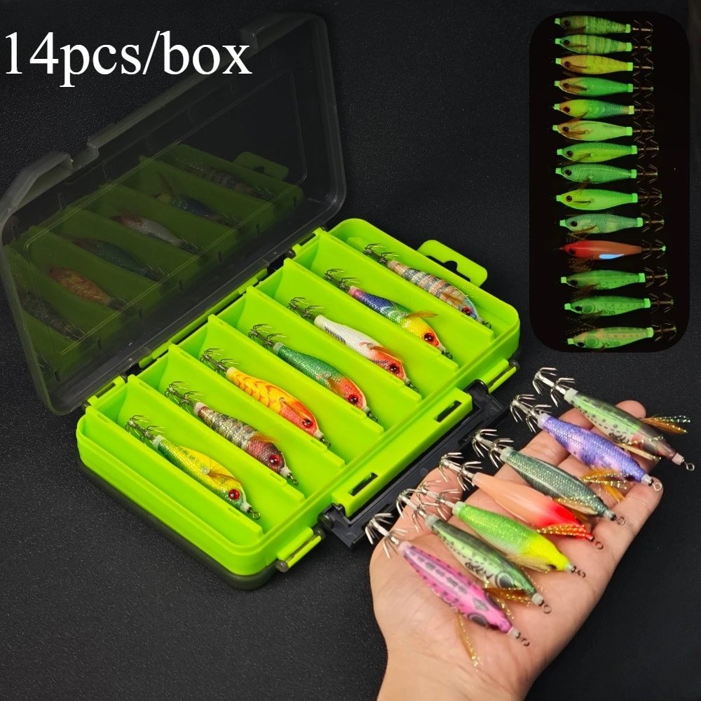 14 шт./кор., светящаяся приманка для рыбалки с креветками, горизонтальные приманки для морской воды, кальмары с коробкой для хранения, приманки для каракатиц и креветок, аксессуары для рыбалки
14 шт./кор., светящаяся приманка для рыбалки с креветками, горизонтальные приманки для морской воды, кальмары с коробкой для хранения, приманки для каракатиц и креветок, аксессуары для рыбалки