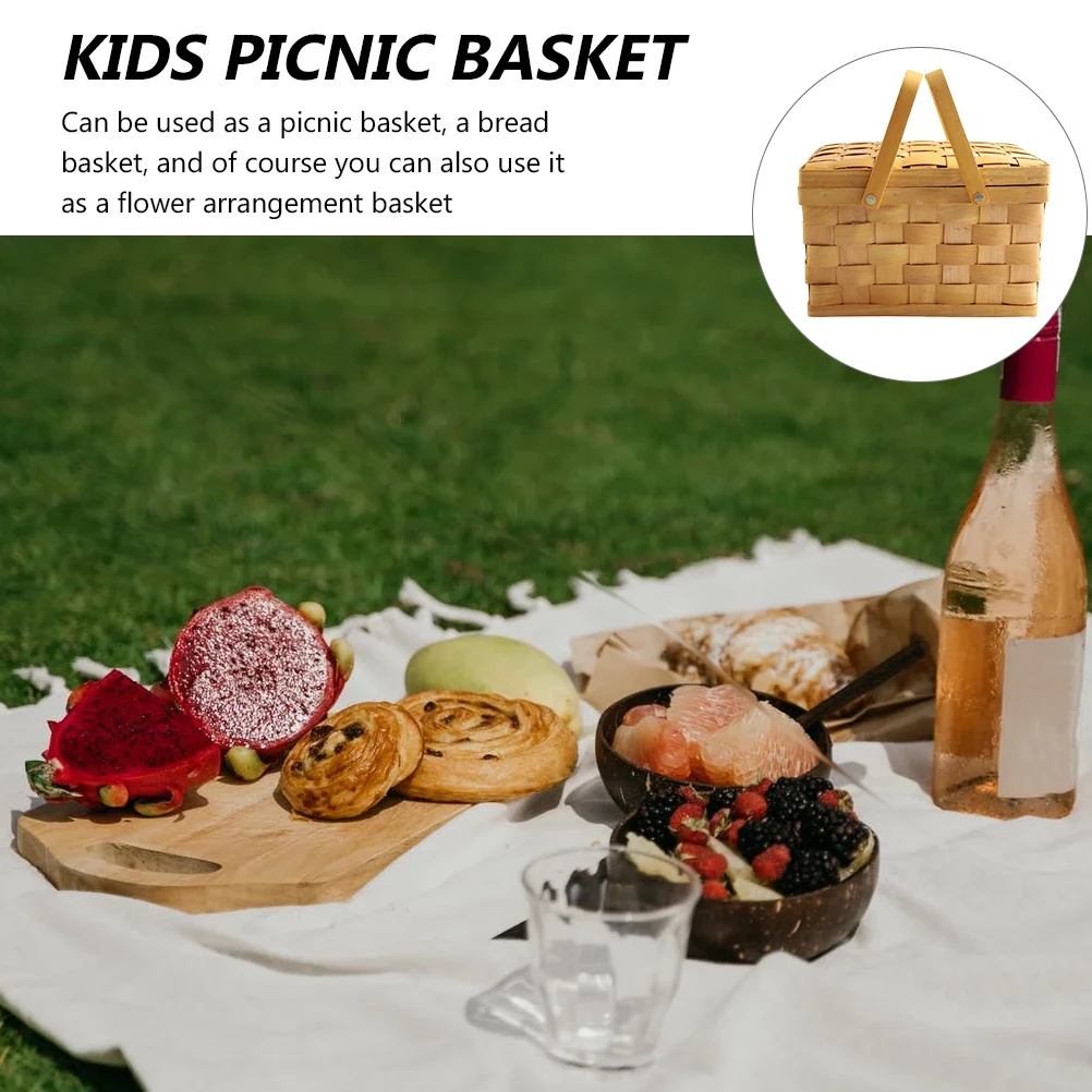 1pc Wooden Woven Gift Folding Handle Picnic Storage Basket With Lid For Bread Fruits Snacks Vegetables Natural Handheld
1pc Wooden Woven Gift Folding Handle Picnic Storage Basket With Lid For Bread Fruits Snacks Vegetables Natural Handheld