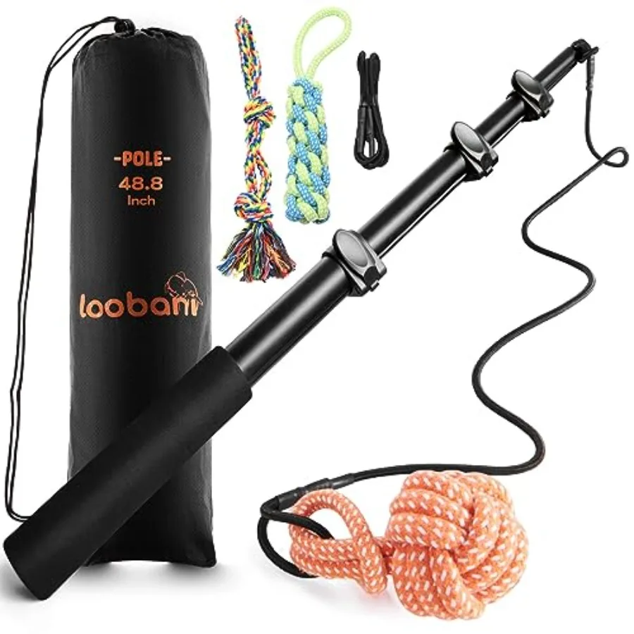 Flirt Pole for Dogs - Chase and Tug of War Extendable Teaser Wand with Detachable Toys for Medium Dogs Training and Exercise 48
Flirt Pole for Dogs - Chase and Tug of War Extendable Teaser Wand with Detachable Toys for Medium Dogs Training and Exercise 48