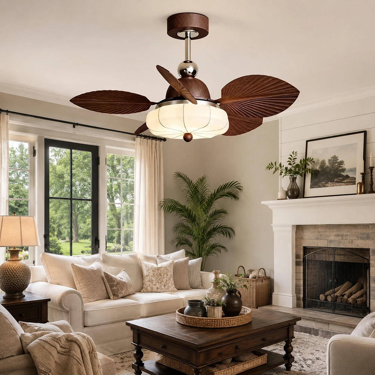 30 inch Ceiling Fan Light Flush Mounted Brushed Nickel Walnut Wood 2-in-1 Hanging Lamp 5 fan blades for Living Room Bedroom Deco
30 inch Ceiling Fan Light Flush Mounted Brushed Nickel Walnut Wood 2-in-1 Hanging Lamp 5 fan blades for Living Room Bedroom Deco
