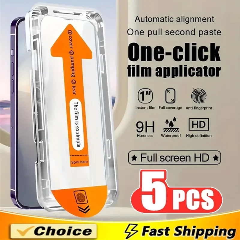 5Pcs Oleophobic Coating Dust Free Easy Installation Screen Protector For iPhone 17 15 14 13 12 11 16 Pro Max XR X XS 7 8 16 Plus
5Pcs Oleophobic Coating Dust Free Easy Installation Screen Protector For iPhone 17 15 14 13 12 11 16 Pro Max XR X XS 7 8 16 Plus