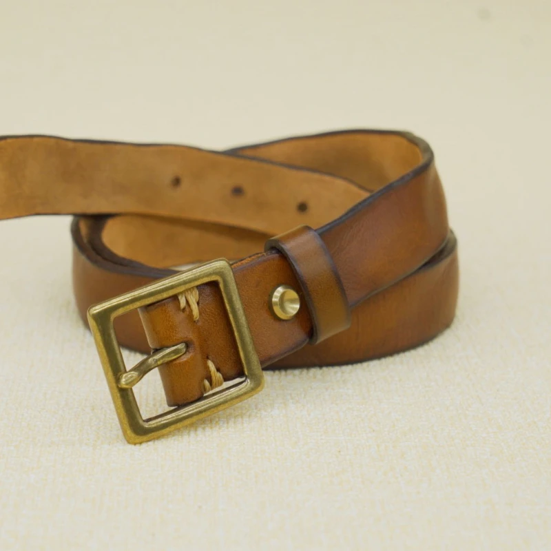 2.8CM women's first layer belt, pure handmade female real leather retro casual and versatile copper buckle single cowhide lea
2.8CM women's first layer belt, pure handmade female real leather retro casual and versatile copper buckle single cowhide lea