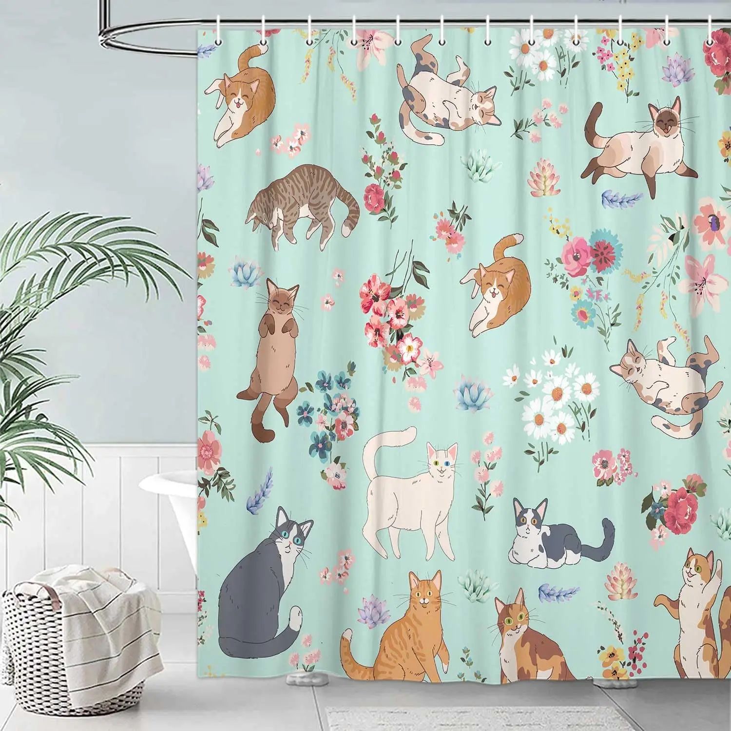 Занавеска для душа с забавным котом, черный милый кот, цветок, растение, декор для ванной комнаты, занавеска для душа, красочные милые котенки, цветочные животные для детей
Занавеска для душа с забавным котом, черный милый кот, цветок, растение, декор для ванной комнаты, занавеска для душа, красочные милые котенки, цветочные животные для детей