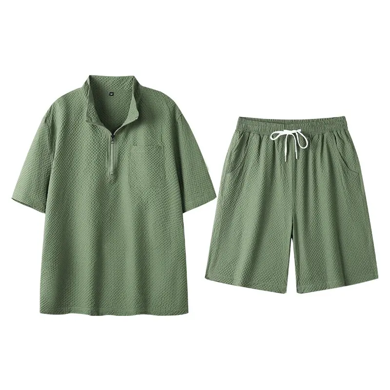 Summer New Fashion Solid Color American Sporty Breathable Short Sleeve T-shirt Set Men's Casual Loose High Quality Two-Piece Set
Summer New Fashion Solid Color American Sporty Breathable Short Sleeve T-shirt Set Men's Casual Loose High Quality Two-Piece Set