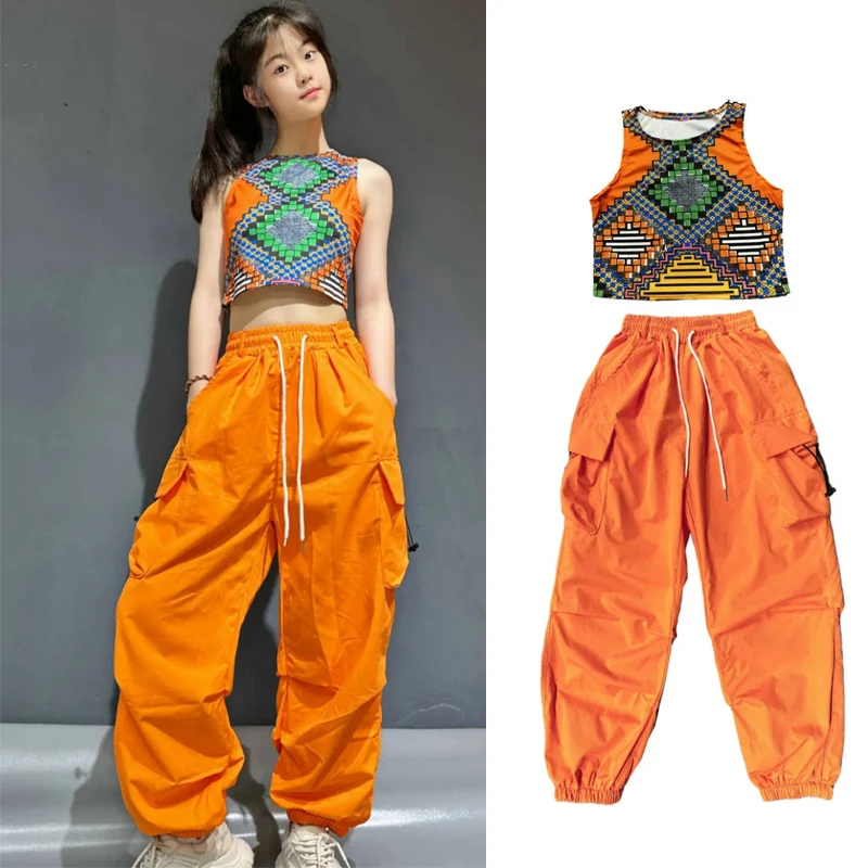 Girls Jazz Dance Costume For Women'S Group Hip Hop Clothing Outfit Printed Vest Orange Pants Stage Street Dancewear XS6503
Girls Jazz Dance Costume For Women'S Group Hip Hop Clothing Outfit Printed Vest Orange Pants Stage Street Dancewear XS6503