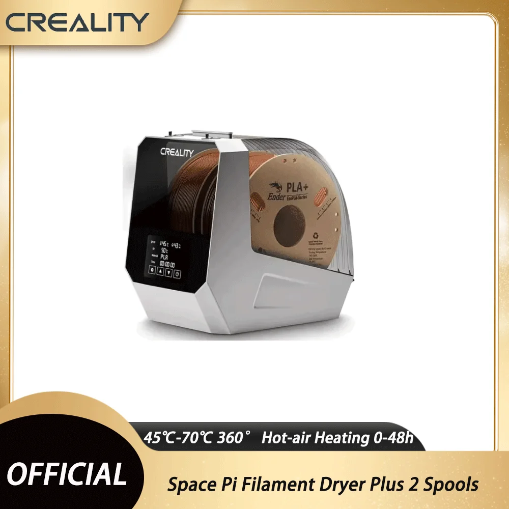 Creality Space Pi Filament Dryer Plus 2 Spools Upgraded 3D Printer 2 Rolls Adjust Temperature 45℃-70℃ 360° Hot-air Heating 0-48h
Creality Space Pi Filament Dryer Plus 2 Spools Upgraded 3D Printer 2 Rolls Adjust Temperature 45℃-70℃ 360° Hot-air Heating 0-48h