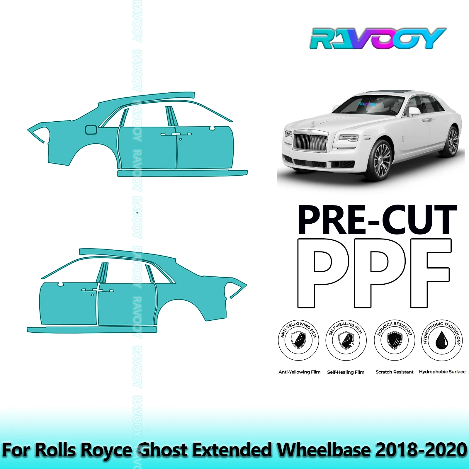 For Rolls Royce Ghost Extended Wheelbase 2018-2020 8.5mil Pre-Cut PPF Door & A/B Pillar Kit TPU Paint Protection Film Set
For Rolls Royce Ghost Extended Wheelbase 2018-2020 8.5mil Pre-Cut PPF Door & A/B Pillar Kit TPU Paint Protection Film Set