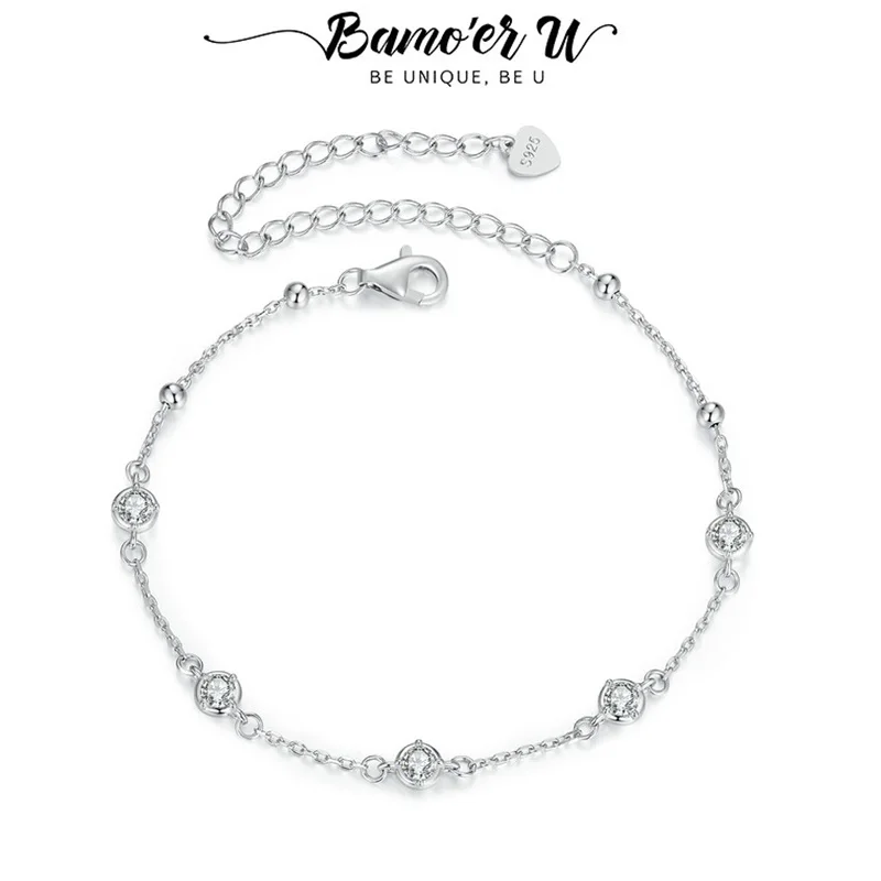 Bamoer U Moissanite Bracelet 925 Sterling Silver Unique 5 Moissanite Design Bracelet Women Fine Jewelry D Color VVS1 EX
Bamoer U Moissanite Bracelet 925 Sterling Silver Unique 5 Moissanite Design Bracelet Women Fine Jewelry D Color VVS1 EX