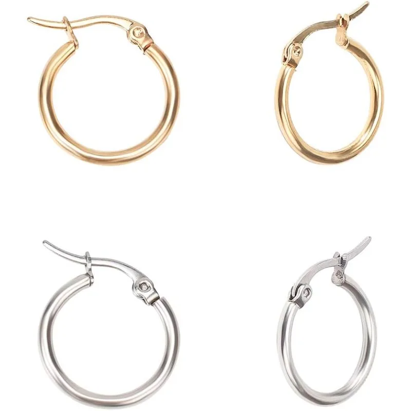 12 Pairs Round Hoop Earrings 304 Stainless Steel Ring Earring Golden Silver Open Beading Hoop 20mm Beading Round Earrings
12 Pairs Round Hoop Earrings 304 Stainless Steel Ring Earring Golden Silver Open Beading Hoop 20mm Beading Round Earrings