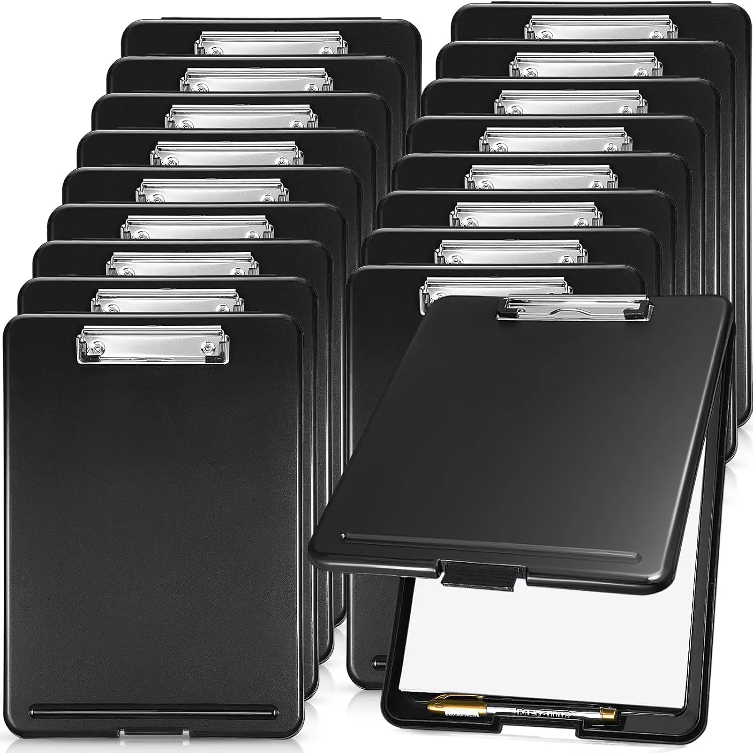 18 Pcs Foldable Clipboard with Storage, Low Profile Clip for Students Teachers Nurses, 9.5x13.5 Inch Plastic Organizer
18 Pcs Foldable Clipboard with Storage, Low Profile Clip for Students Teachers Nurses, 9.5x13.5 Inch Plastic Organizer