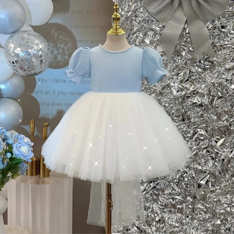 Baby Girl Princess Vintage Pearl Dress Puff Sleeve Infant Toddler Child Bow Back Tulle Vestido Party Birthday Baby Clothes 1-10Y
Baby Girl Princess Vintage Pearl Dress Puff Sleeve Infant Toddler Child Bow Back Tulle Vestido Party Birthday Baby Clothes 1-10Y
