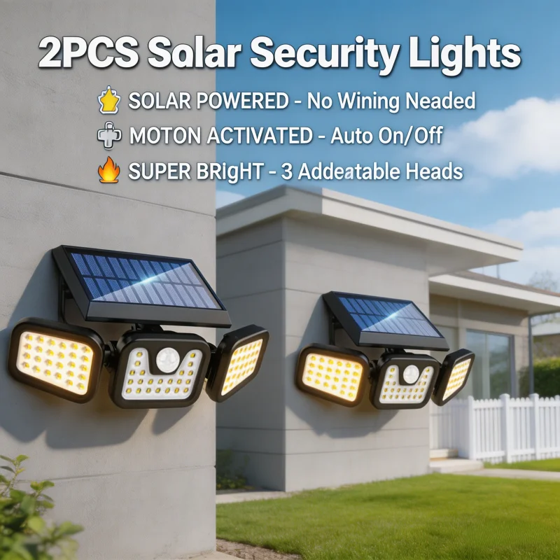 2-Pack Solar Motion Sensor Outdoor Lights: Ultra-Bright LED Security Lights, Ideal for Outdoor Courtyards and Similar Settings
2-Pack Solar Motion Sensor Outdoor Lights: Ultra-Bright LED Security Lights, Ideal for Outdoor Courtyards and Similar Settings