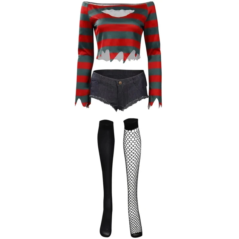 ✿2026✿Freddy Krueger Cosplay Costume Nightmare Street Horror Movie Outfits Women Halloween Party Role Play Clothes Adult Female✿
✿2026✿Freddy Krueger Cosplay Costume Nightmare Street Horror Movie Outfits Women Halloween Party Role Play Clothes Adult Female✿