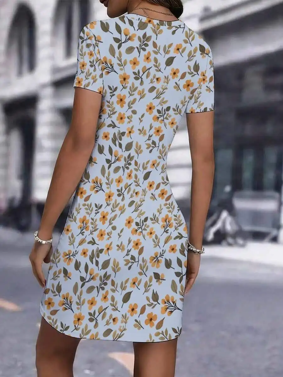 Womens Floral Print Bodycon Dress Short Sleeve Round Neck Midi Elegant Casual Party Vacation
Womens Floral Print Bodycon Dress Short Sleeve Round Neck Midi Elegant Casual Party Vacation