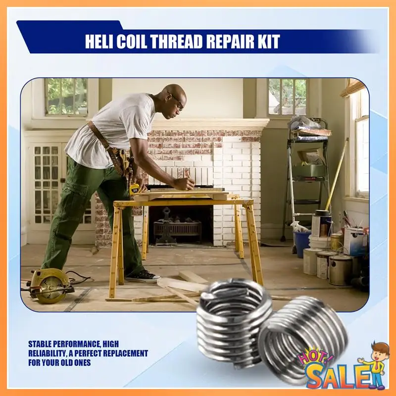 AB68 100Pcs Wire Insert Thread, M4 Heli Coil Thread Repair Stainless Steel SS304 Thread Insert Coiled Wire Insert (M40.71.5D)
AB68 100Pcs Wire Insert Thread, M4 Heli Coil Thread Repair Stainless Steel SS304 Thread Insert Coiled Wire Insert (M40.71.5D)