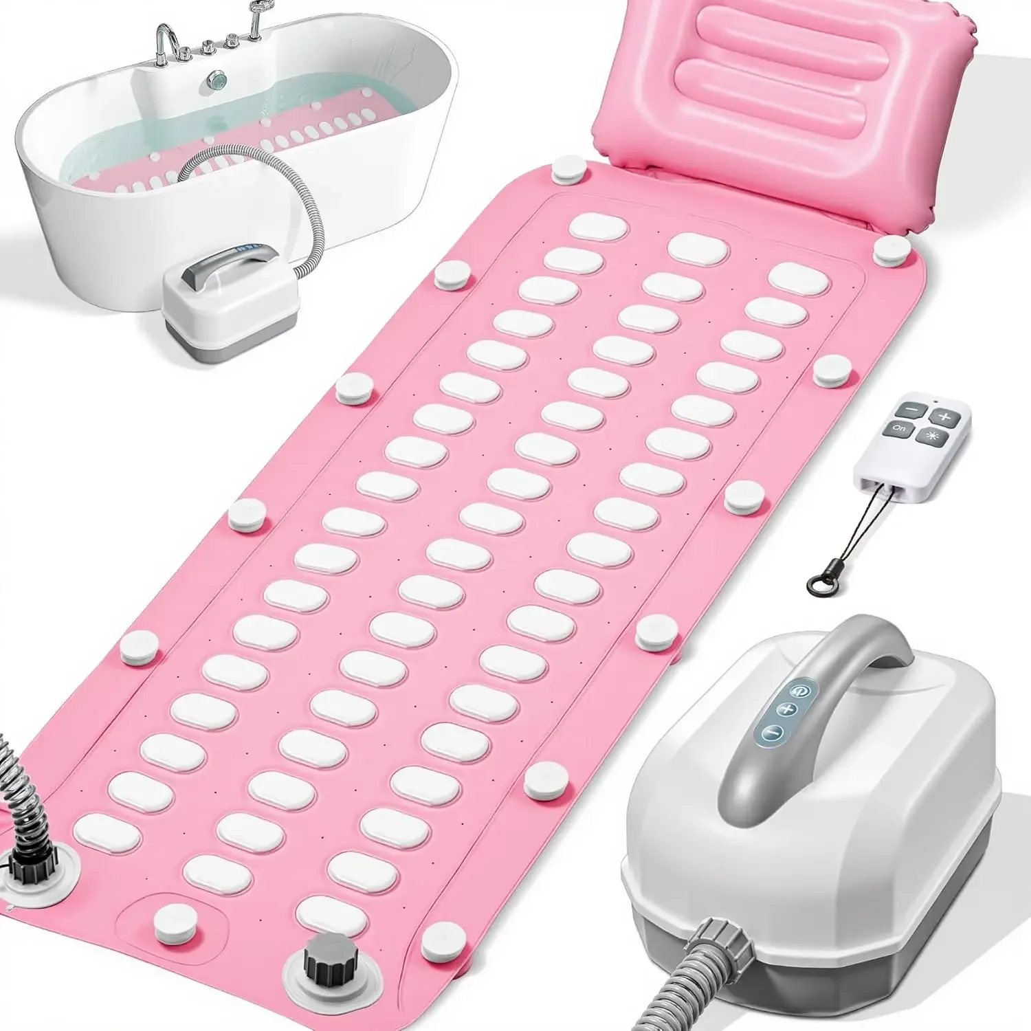 Portable Full Body Bath Mat Pink Ultimate Relaxation Home Spa Massager Motorized Air Pump Remote Control Six Speed Waterproof No
Portable Full Body Bath Mat Pink Ultimate Relaxation Home Spa Massager Motorized Air Pump Remote Control Six Speed Waterproof No