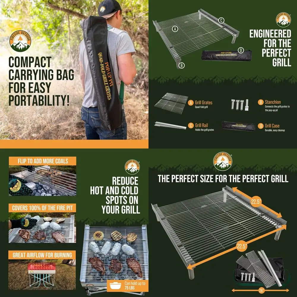 Портативные складные решетки для барбекю для приготовления пищи на открытом воздухе, идеально подходят для костра и кемпинга
Портативные складные решетки для барбекю для приготовления пищи на открытом воздухе, идеально подходят для костра и кемпинга