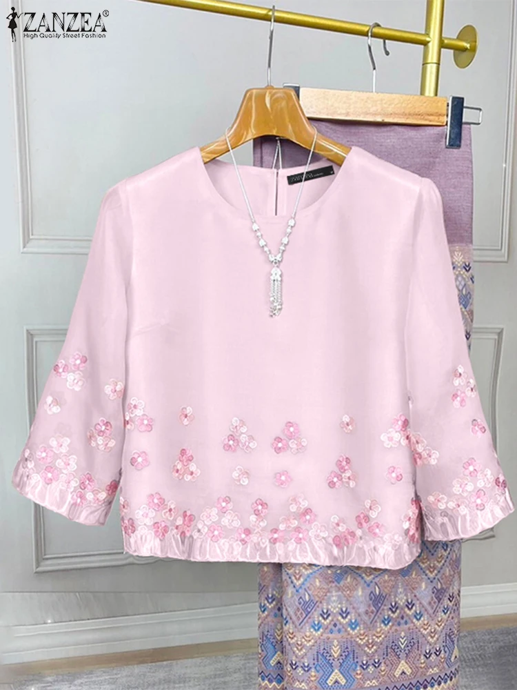 ZANZEA Elegant Floral Printing Blouses Women Summer Three Quarter Sleeve Round Neck Blusas Mujer Day Wear Casual Chemise Femme
ZANZEA Elegant Floral Printing Blouses Women Summer Three Quarter Sleeve Round Neck Blusas Mujer Day Wear Casual Chemise Femme