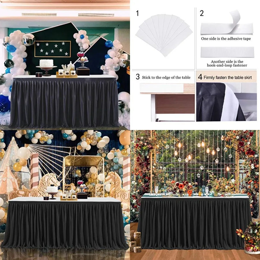 17Feet Table Skirts for Rectangle Tables Polyester Table Skirt Desk Skirts Ruffle Tablecloth Skirt for Birthday Party Banquet T
17Feet Table Skirts for Rectangle Tables Polyester Table Skirt Desk Skirts Ruffle Tablecloth Skirt for Birthday Party Banquet T