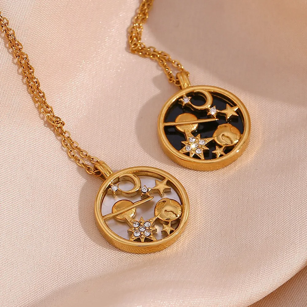 Fashion Round Hollow Design Jewelry Necklace Pendant Stainless Steel 18k PVD Gold-plated Waterproof Jewelry Necklace
Fashion Round Hollow Design Jewelry Necklace Pendant Stainless Steel 18k PVD Gold-plated Waterproof Jewelry Necklace