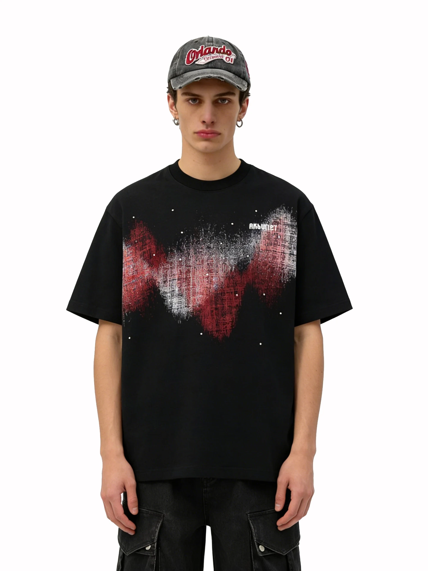 BETEBULE American High Street Sound Wave Print Rhinestone round Neck Short Sleeve T-Shirt Men Summer Trendy Loose Top
BETEBULE American High Street Sound Wave Print Rhinestone round Neck Short Sleeve T-Shirt Men Summer Trendy Loose Top