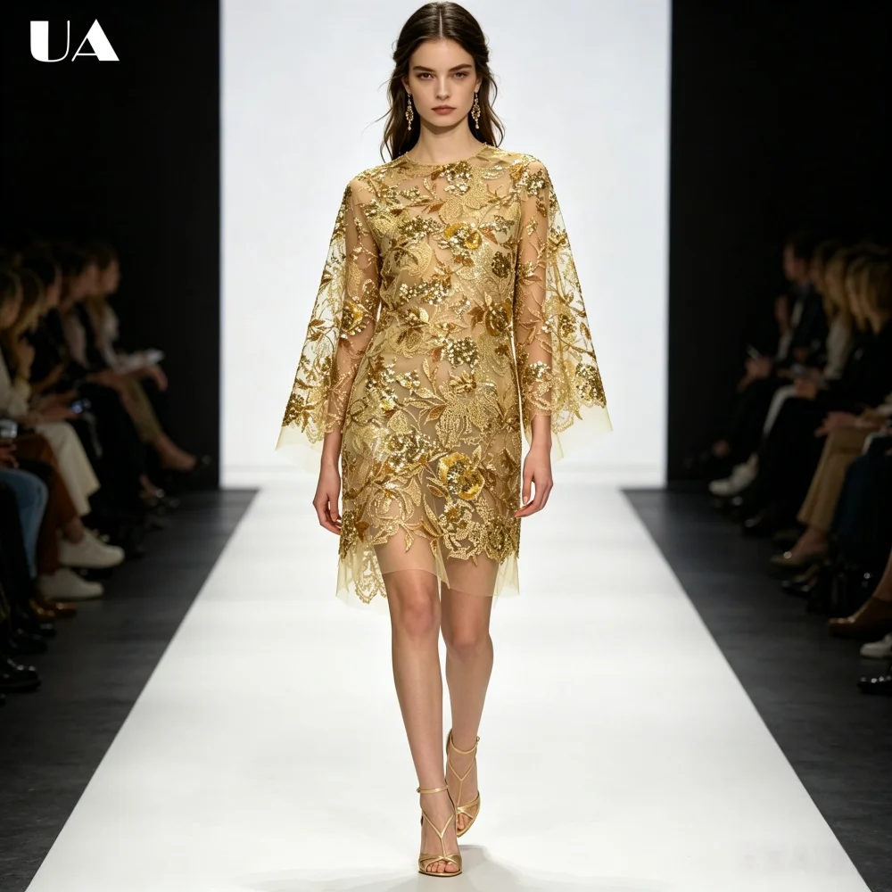 2026 New Exquisite O-neck Embroidery Evening Dress for Woman Radiant Flare Sleeve Mini Prom Dress Customized Mini Party Dress
2026 New Exquisite O-neck Embroidery Evening Dress for Woman Radiant Flare Sleeve Mini Prom Dress Customized Mini Party Dress