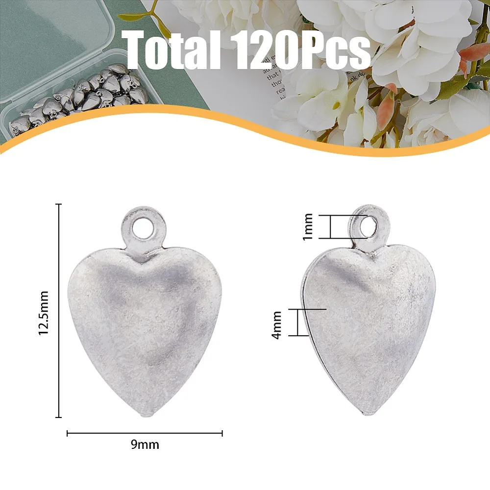 120Pcs 304 Stainless Steel Charms Heart Charm Stainless Steel Color 12.5x9x4mm Hole: 1mm
120Pcs 304 Stainless Steel Charms Heart Charm Stainless Steel Color 12.5x9x4mm Hole: 1mm