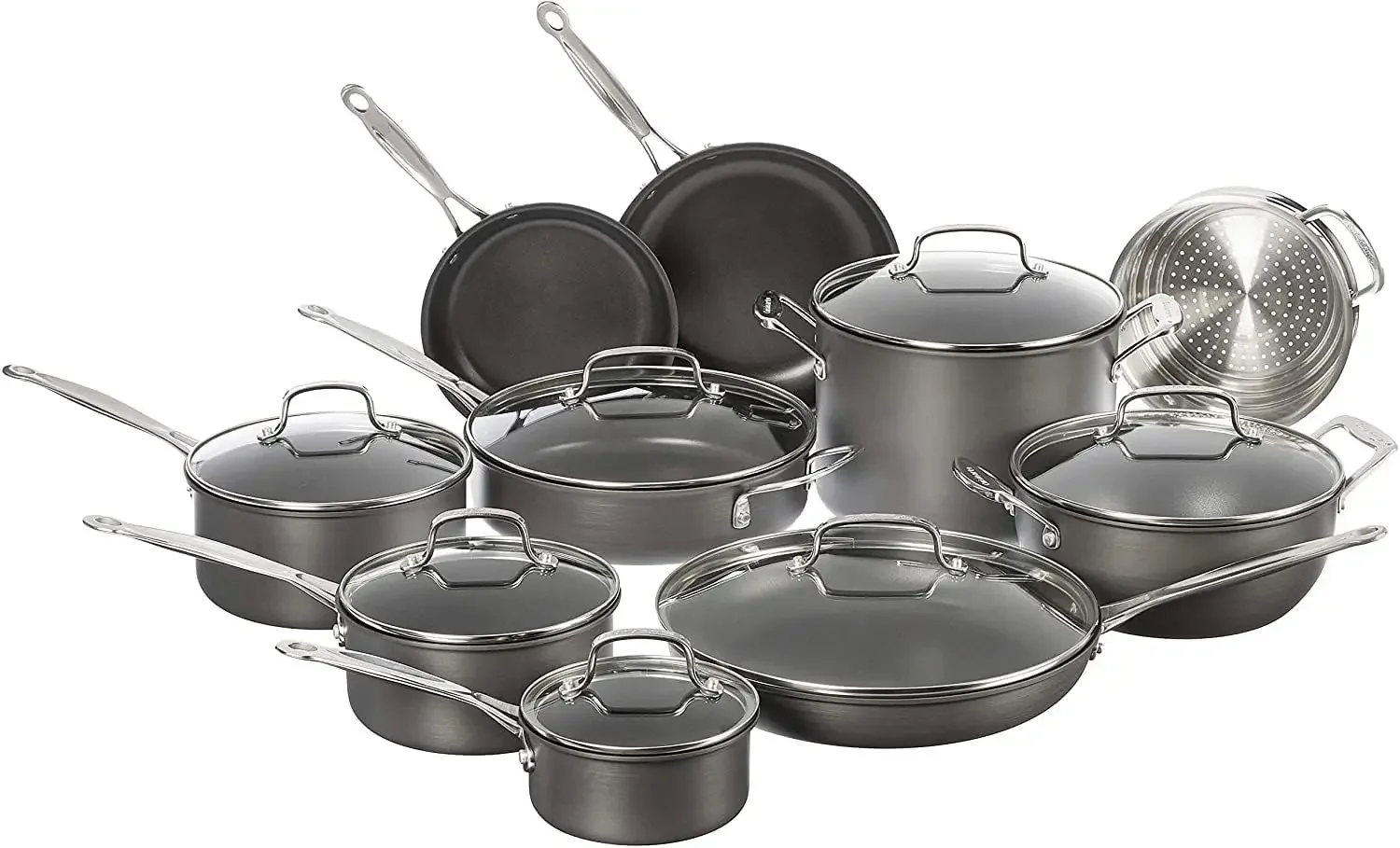 Non Stick Hard Anodized Cookware Set Pots Pans Aluminum Core Even Heat Compatible Gas Electric Cooktops Oven Safe Dishwasher Saf
Non Stick Hard Anodized Cookware Set Pots Pans Aluminum Core Even Heat Compatible Gas Electric Cooktops Oven Safe Dishwasher Saf