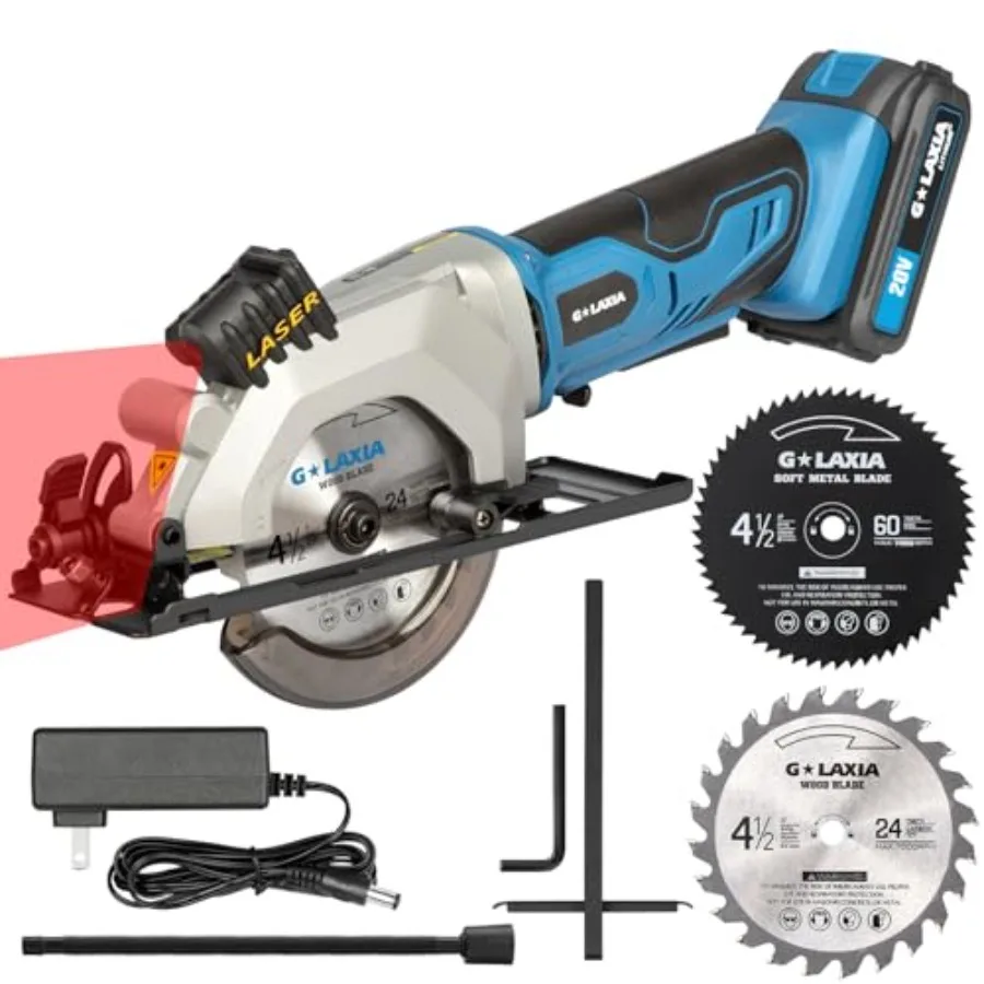 Compact Cordless Circular Saw 4-1/2 with Laser Guide and Rip Guide for Precision Cutting in Woodworking and Construction Ideal
Compact Cordless Circular Saw 4-1/2 with Laser Guide and Rip Guide for Precision Cutting in Woodworking and Construction Ideal