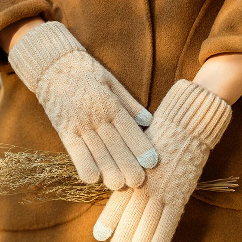 Warm Full Finger Gloves Winter Touch Screen Gloves Plus Fleece Gloves Woman Thickening Wool Knitted Cycling Driving Gloves
Warm Full Finger Gloves Winter Touch Screen Gloves Plus Fleece Gloves Woman Thickening Wool Knitted Cycling Driving Gloves