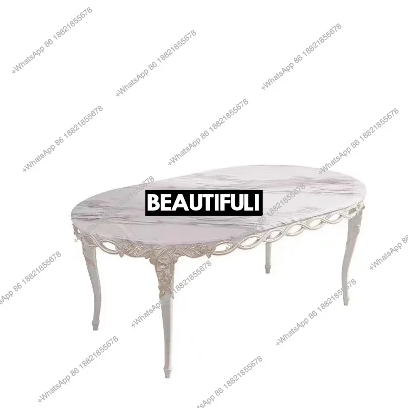 Французский светлый роскошный овальный обеденный стол из цельного дерева, европейский резной обеденный стол, мраморная поверхность
Французский светлый роскошный овальный обеденный стол из цельного дерева, европейский резной обеденный стол, мраморная поверхность