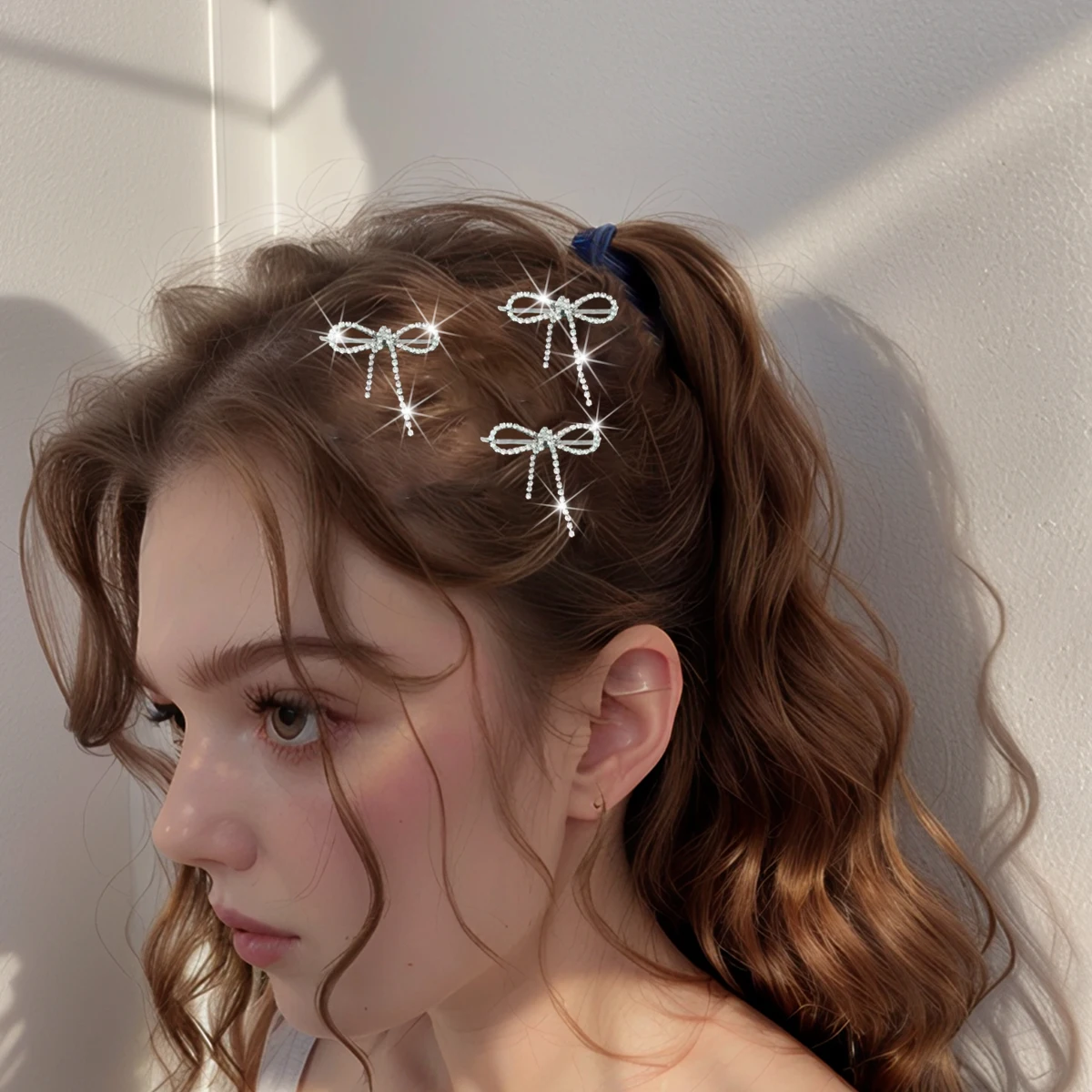 6 fashionable, exquisite and sweet ladies' bow hair clips inlaid with rhinestone party daily gifts
6 fashionable, exquisite and sweet ladies' bow hair clips inlaid with rhinestone party daily gifts