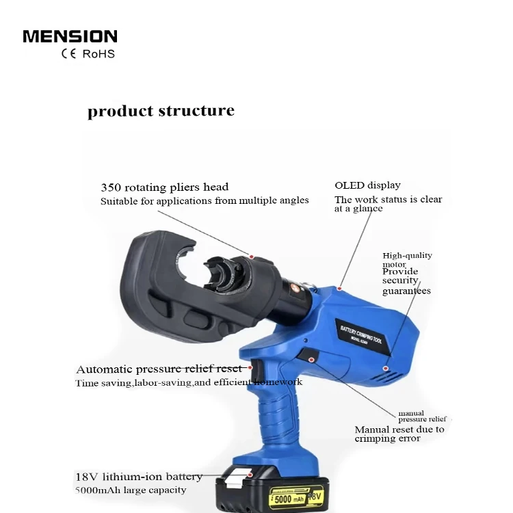 18 Volt High-quality Electric Hydraulic PliersEZ-400high Torque Cable Copper Aluminum Crimping Tool Set Cable Lugs Crimping Tool
18 Volt High-quality Electric Hydraulic PliersEZ-400high Torque Cable Copper Aluminum Crimping Tool Set Cable Lugs Crimping Tool
