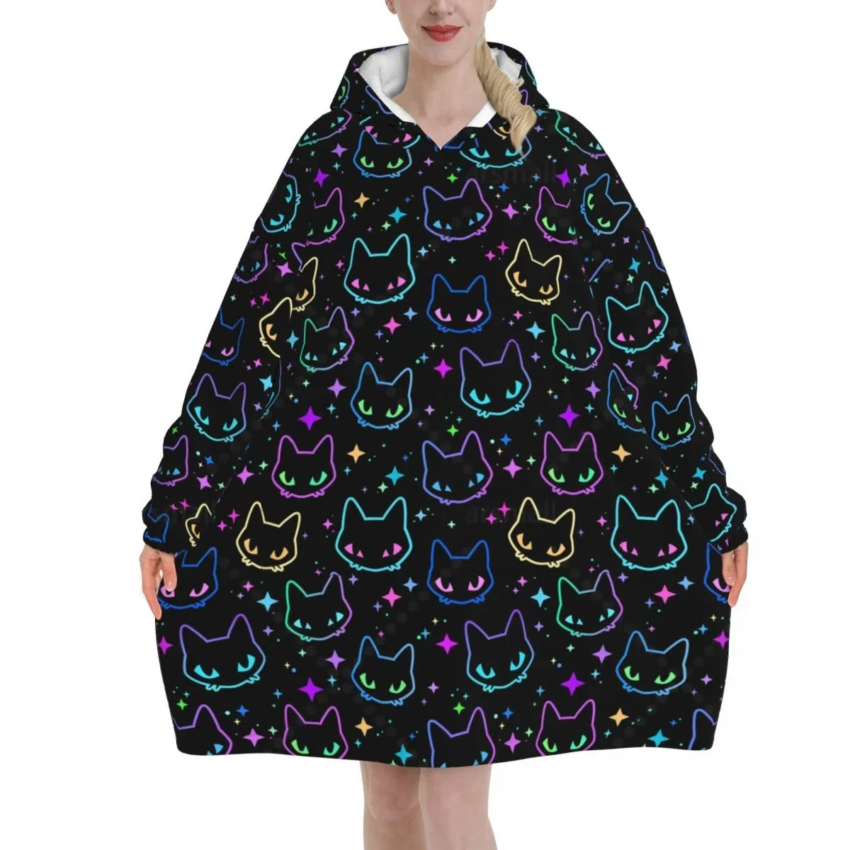 Colorful Cat Heads Wearable Flannel Blanket Hoodie Oversized Hooded Blanket Pullover Sweatshirt Fleece Sherpa Blankets
Colorful Cat Heads Wearable Flannel Blanket Hoodie Oversized Hooded Blanket Pullover Sweatshirt Fleece Sherpa Blankets