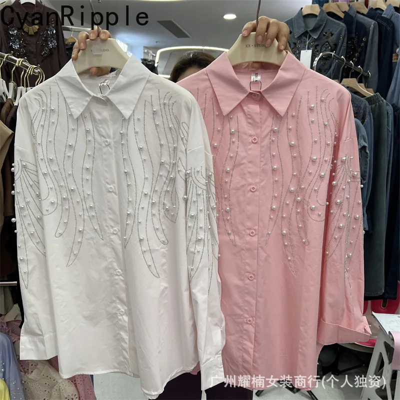 2026 New Spring Autumn Long Sleeve Women Blouses Hot Diamonds Beading Loose Cardigans Top Single-breasted Casual Female Shirts
2026 New Spring Autumn Long Sleeve Women Blouses Hot Diamonds Beading Loose Cardigans Top Single-breasted Casual Female Shirts